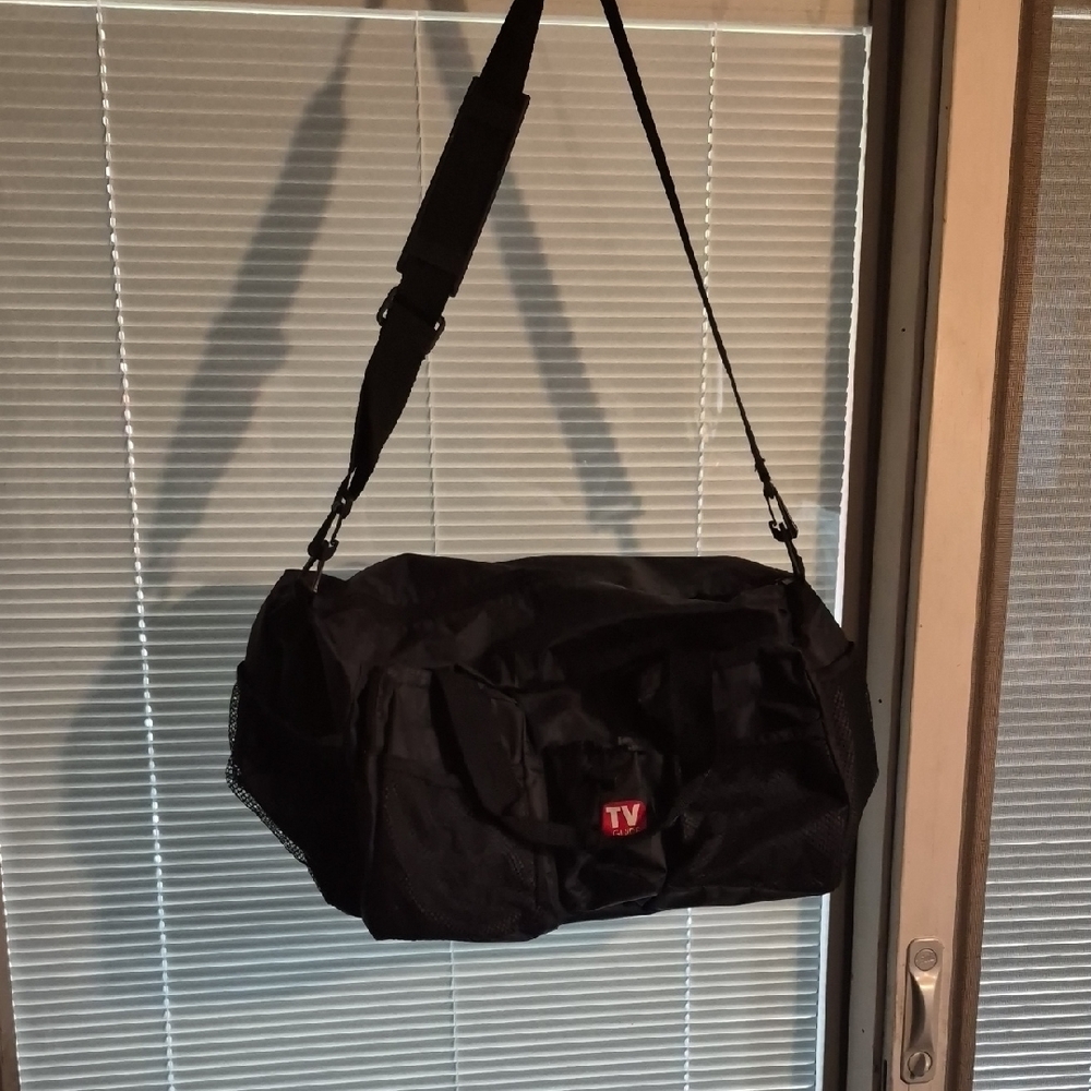 Vintage TV Guide Nylon Black Small Carry Bag With Long And Short Straps